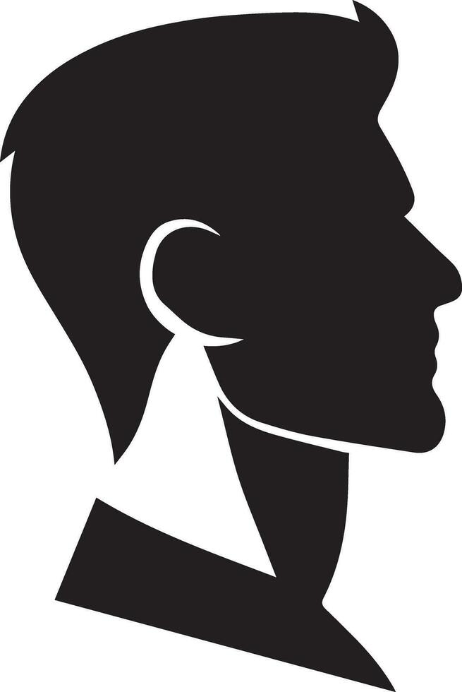 Man Profile vector silhouette illustration black color