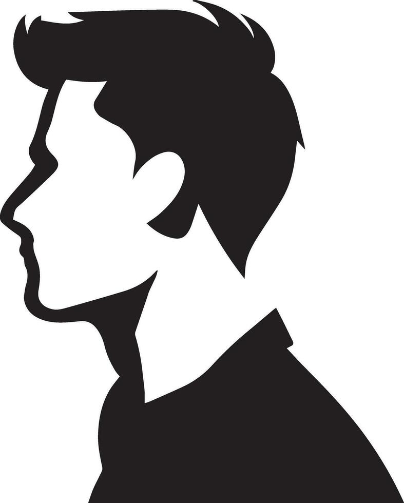 Man Profile vector silhouette illustration black color