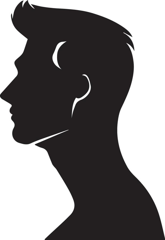 Man Profile vector silhouette illustration black color