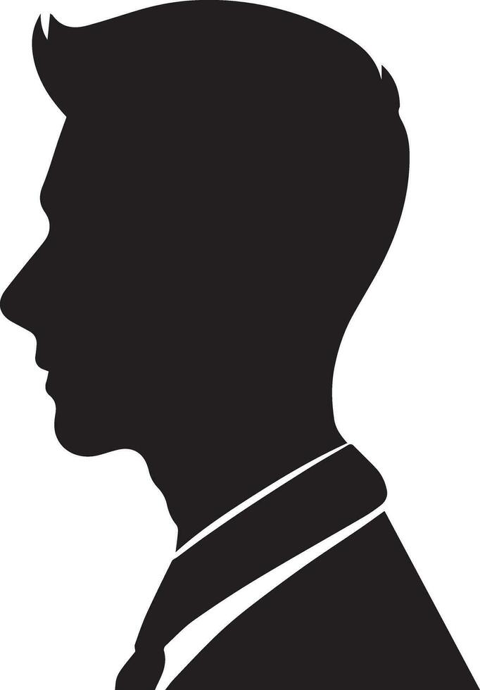 Man Profile vector silhouette illustration black color