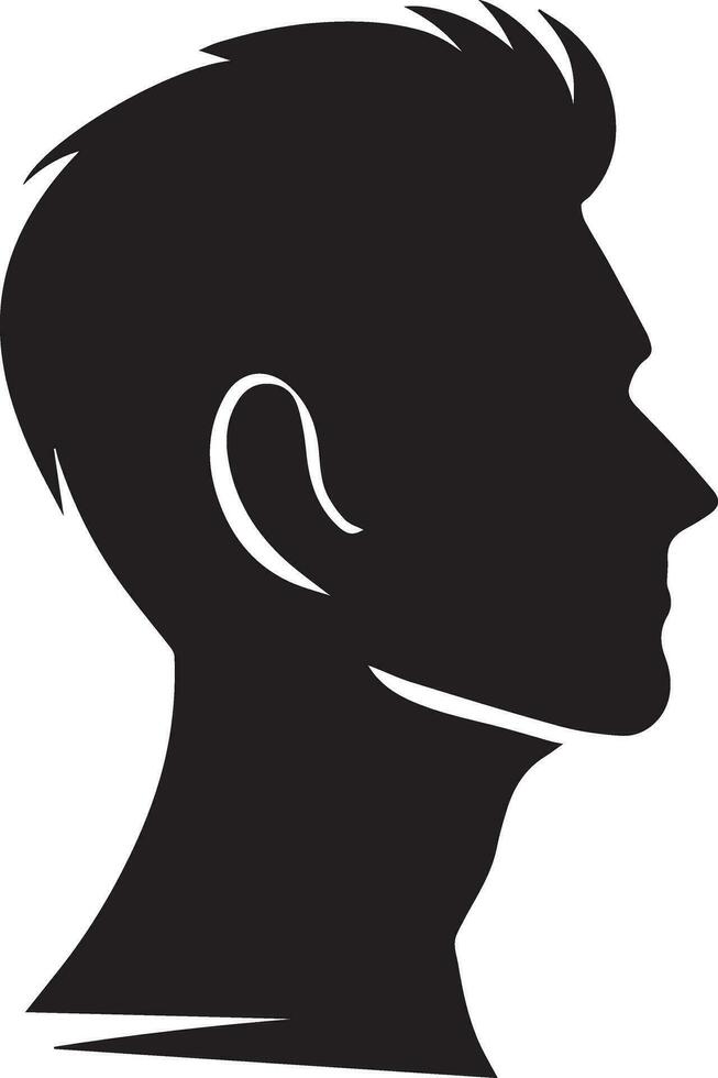 hombre perfil vector silueta ilustración negro color