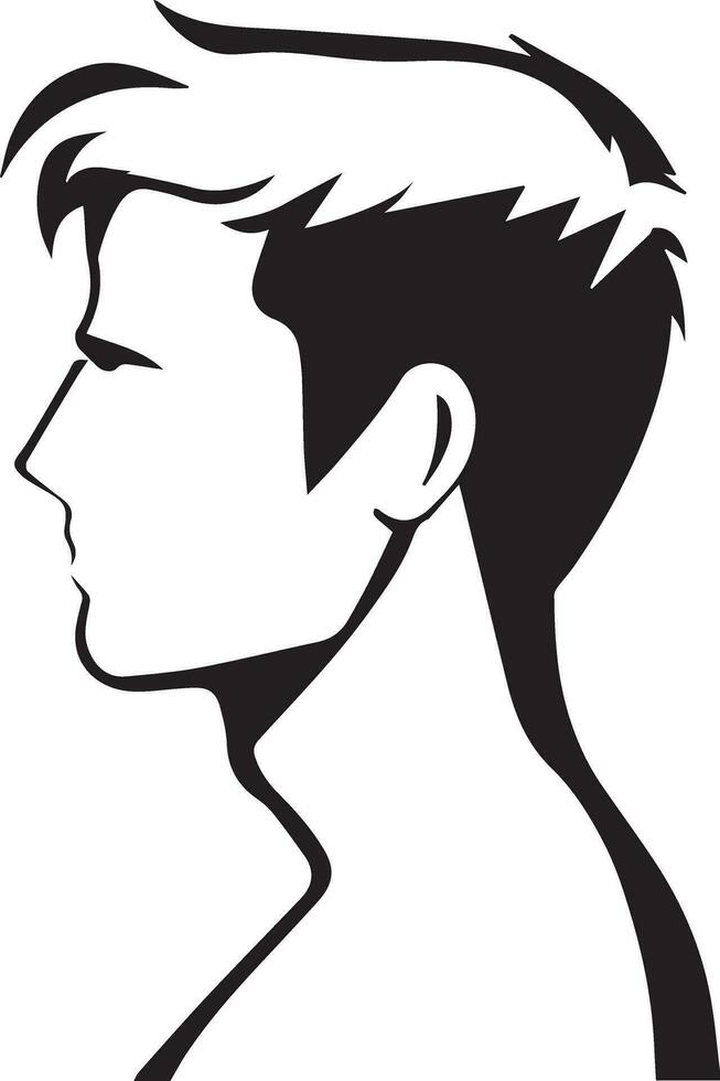 Man Profile vector silhouette illustration black color