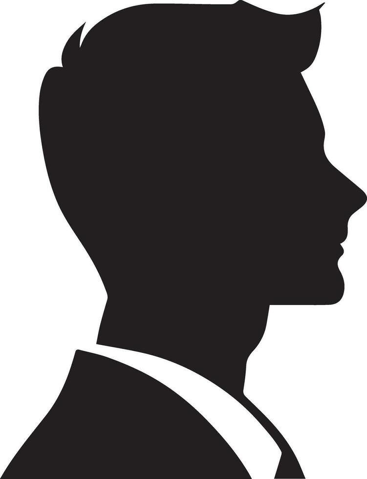 Man Profile vector silhouette illustration black color
