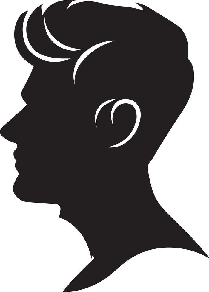 Man Profile vector silhouette illustration black color