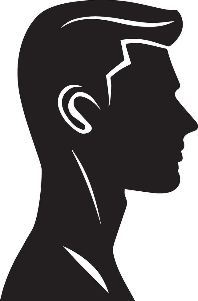 Man Profile vector silhouette illustration black color
