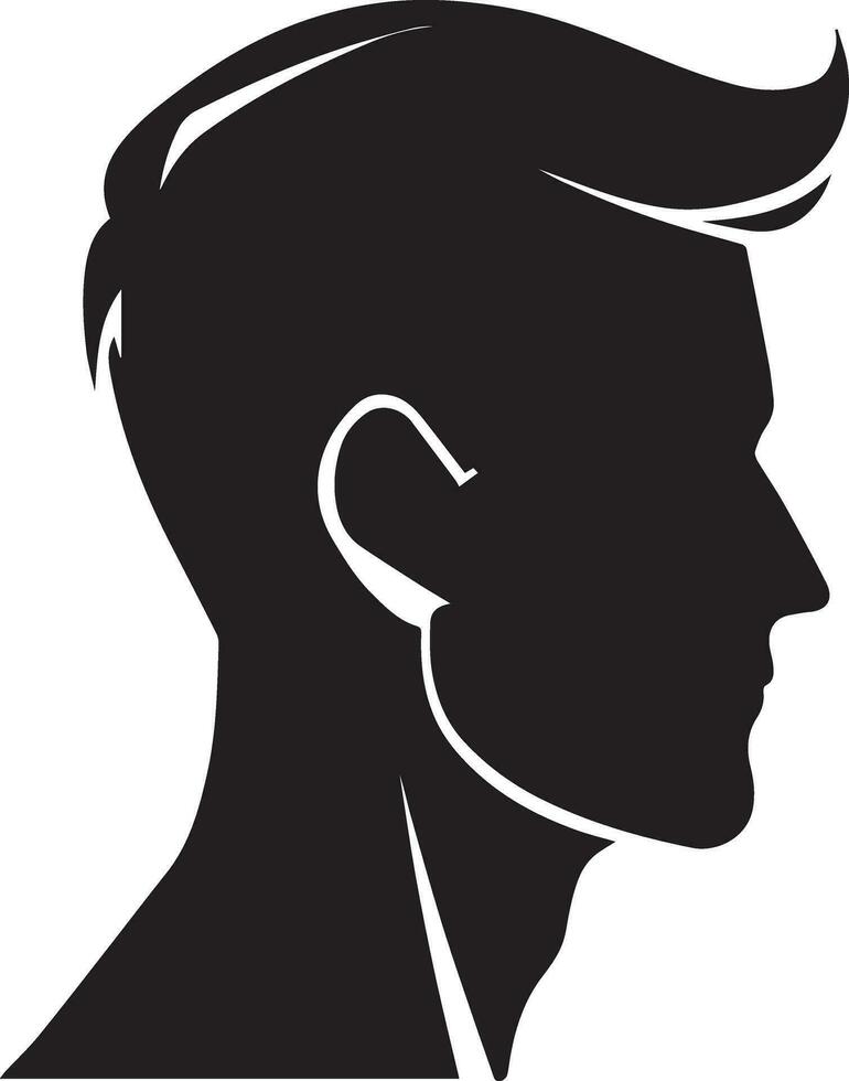 Man Profile vector silhouette illustration black color