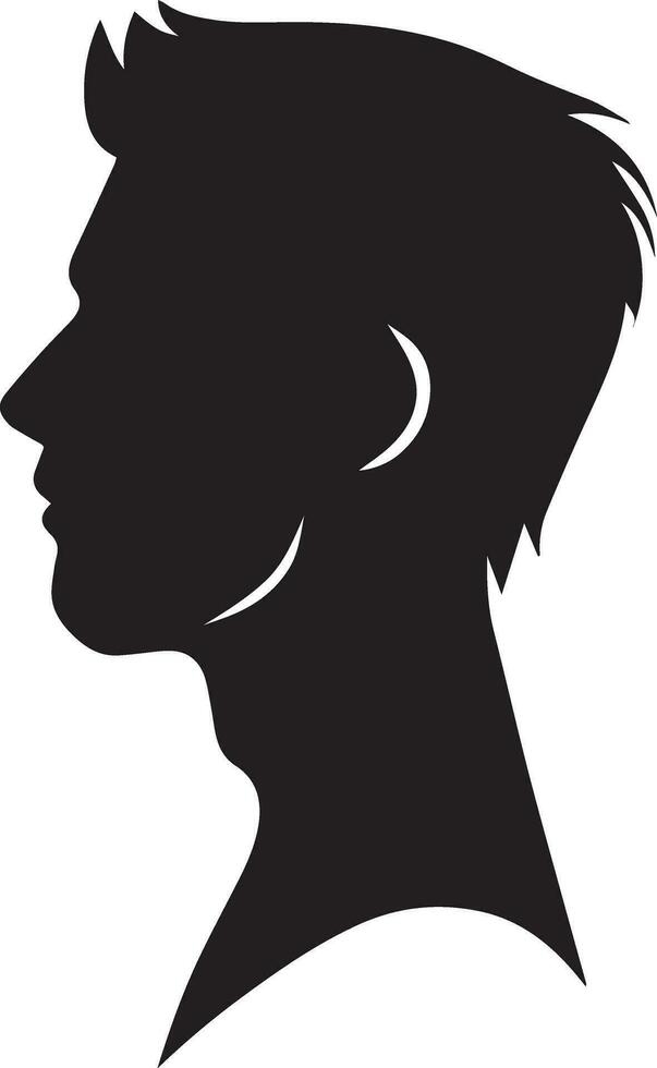 Man Profile vector silhouette illustration black color