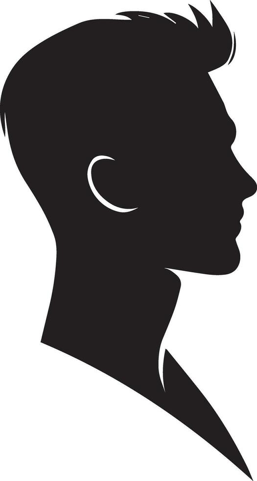 hombre perfil vector silueta ilustración negro color