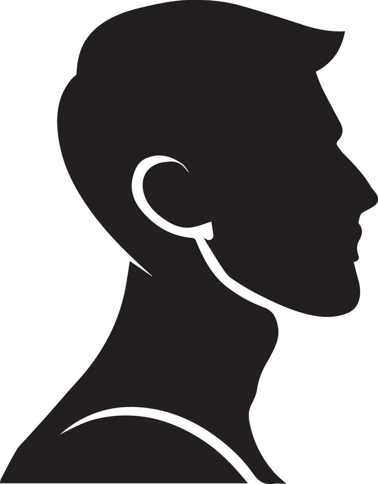 Man Profile vector silhouette illustration black color