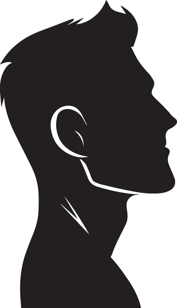 hombre perfil vector silueta ilustración negro color