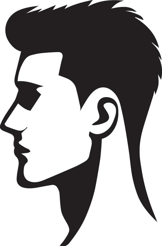 Man Profile vector silhouette illustration black color