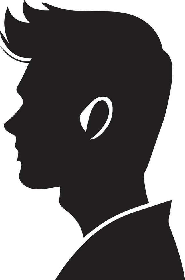 Man Profile vector silhouette illustration black color