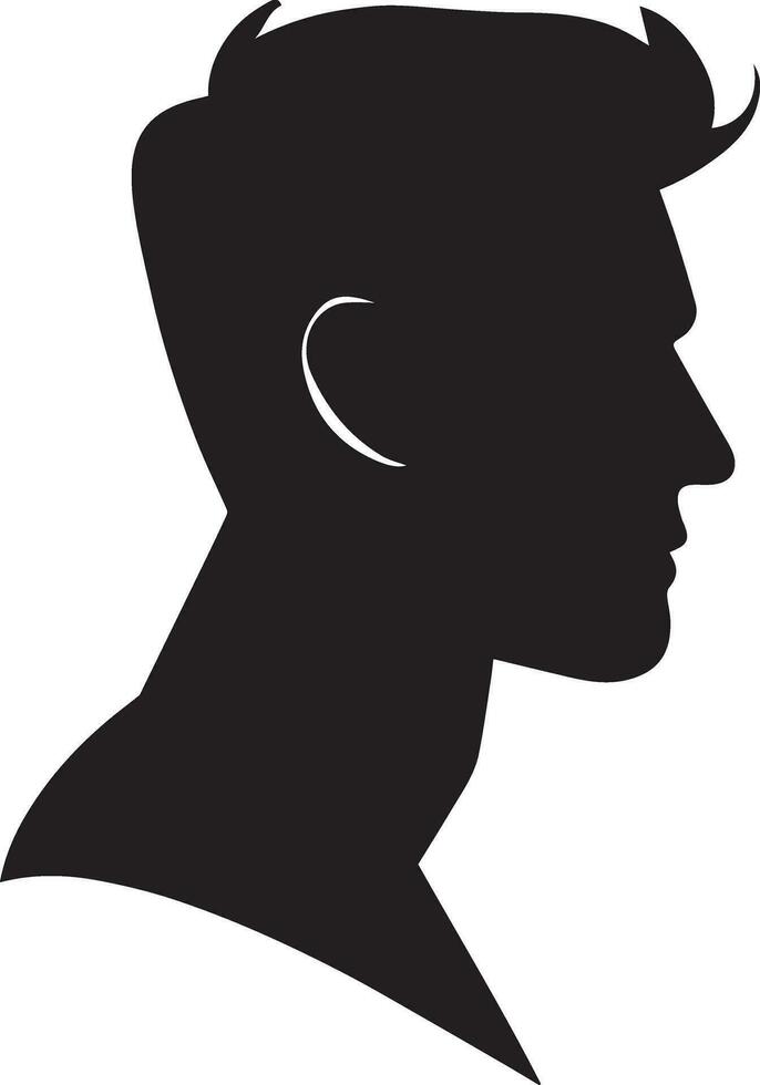 Man Profile vector silhouette illustration black color