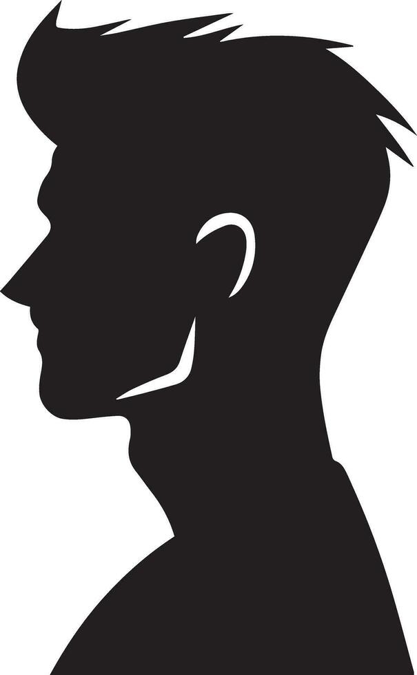 Man Profile vector silhouette illustration black color