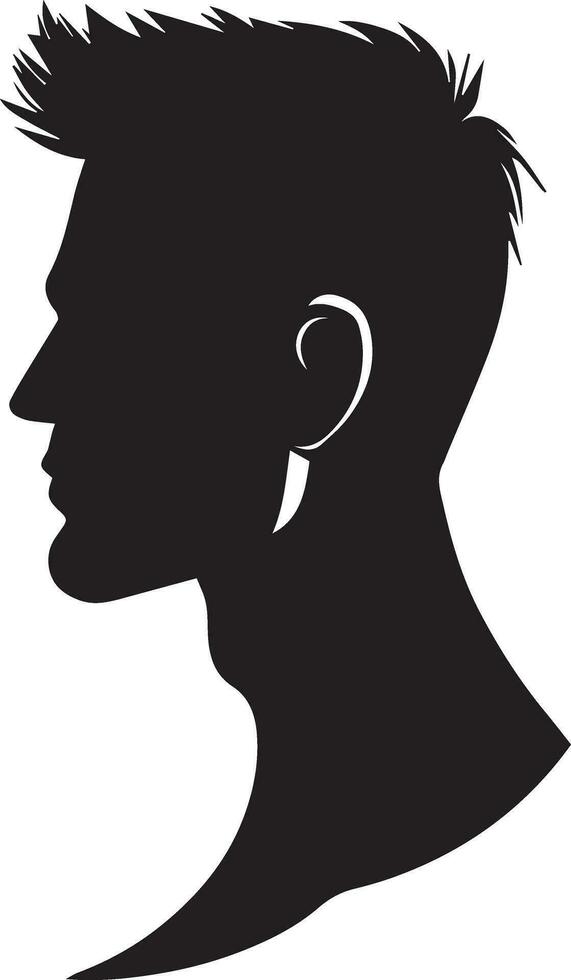 Man Profile vector silhouette illustration black color