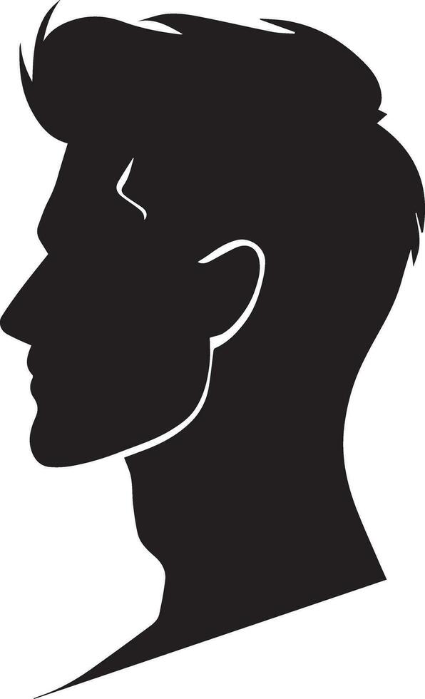 Man Profile vector silhouette illustration black color