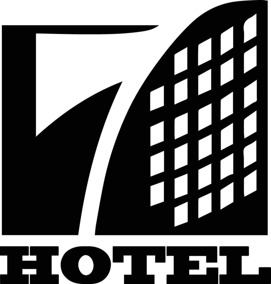 hotel logo vector silueta, hotel icono vector