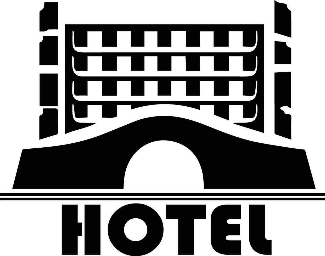 hotel logo vector silueta, hotel icono vector