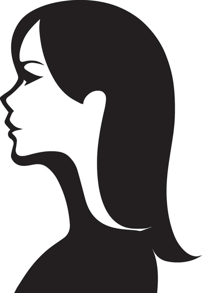 Woman Profile vector silhouette illustration