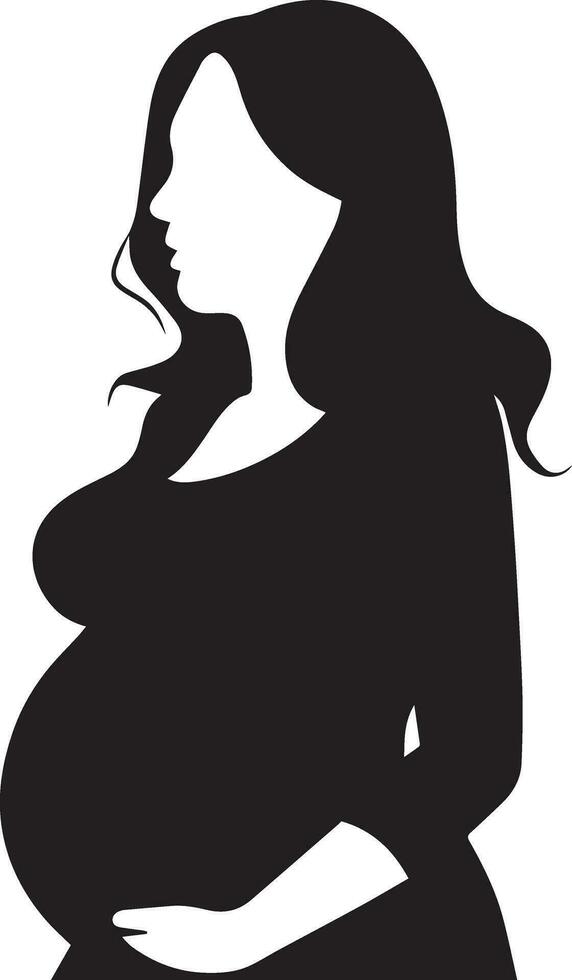 Pregnant Woman vector silhouette illustration