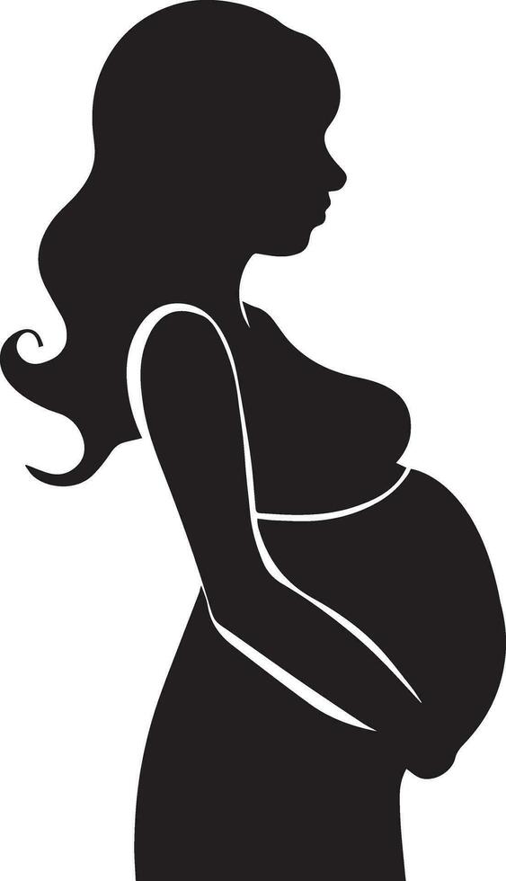 Pregnant Woman vector silhouette illustration