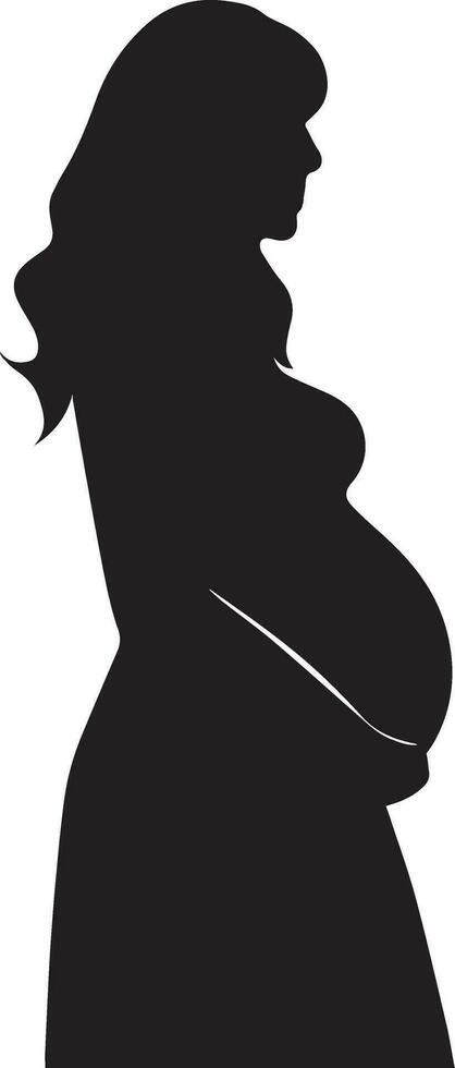 Pregnant Woman vector silhouette illustration