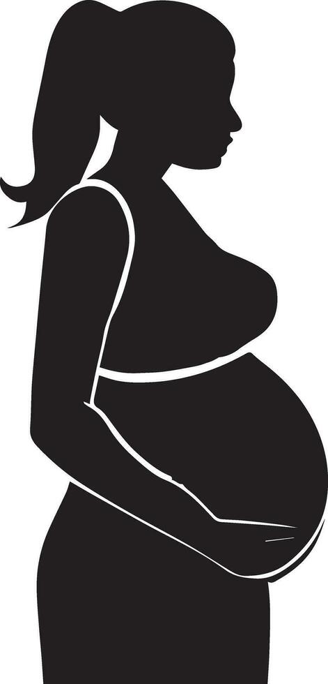 Pregnant Woman vector silhouette illustration