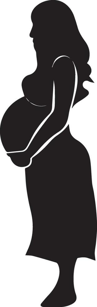 Pregnant Woman vector silhouette illustration