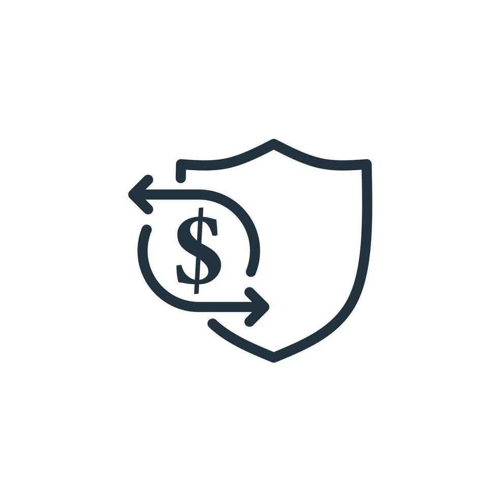 Transaction security icon isolated on white background. Money transaction security vector symbol, finance, protection for web and mobile design.