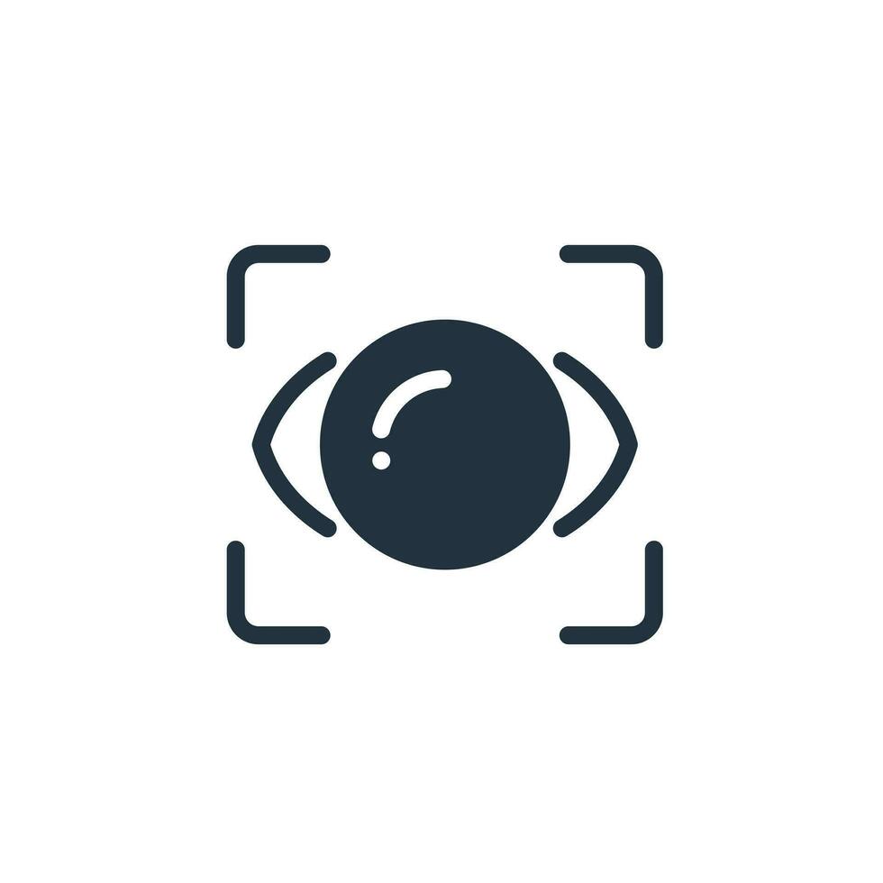 Eye scan icon in trendy flat style isolated on white background. Vector symbol of eye, security, access for web and mobile design.