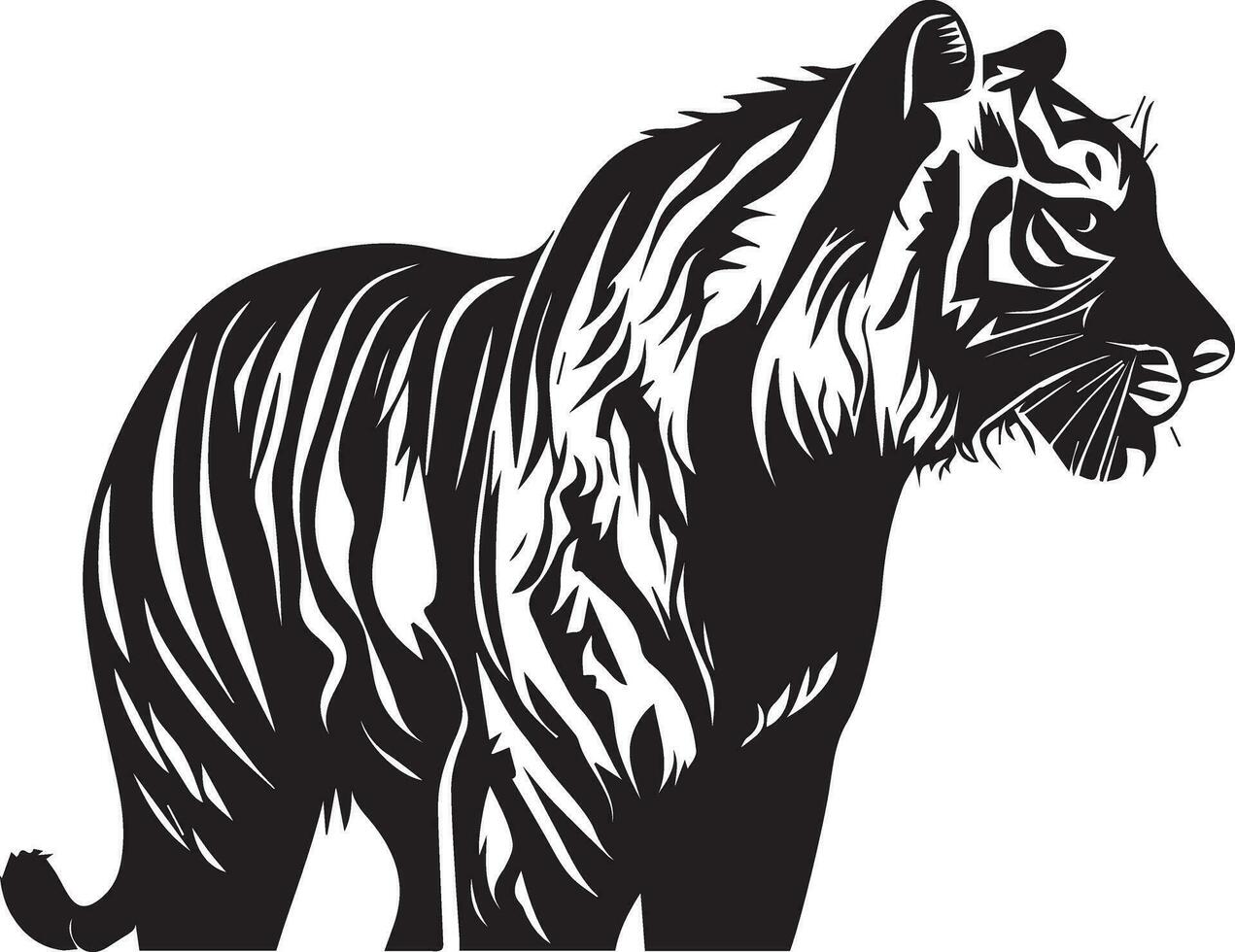 Tigre vector silueta ilustración, Tigre acortar Arte