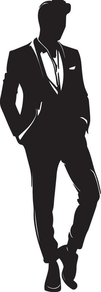 Stylish man vector silhouette illustration