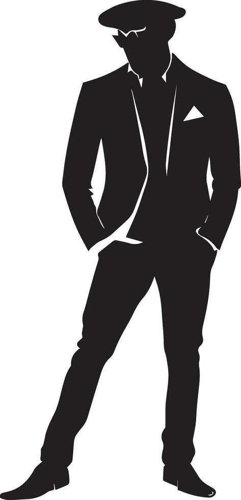 Stylish man vector silhouette illustration