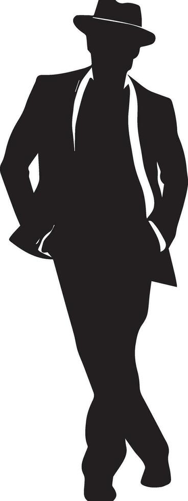 Stylish man vector silhouette illustration