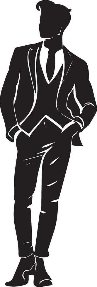 Stylish man vector silhouette illustration