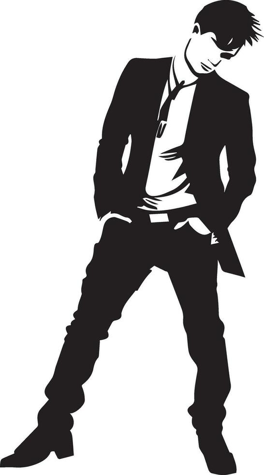 Stylish man vector silhouette illustration