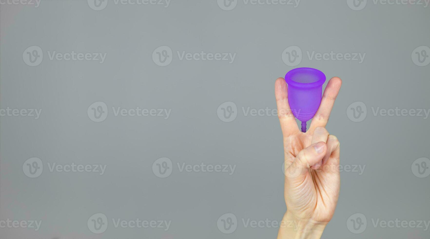 banner with space for text. creative picture of menstrual cup photo
