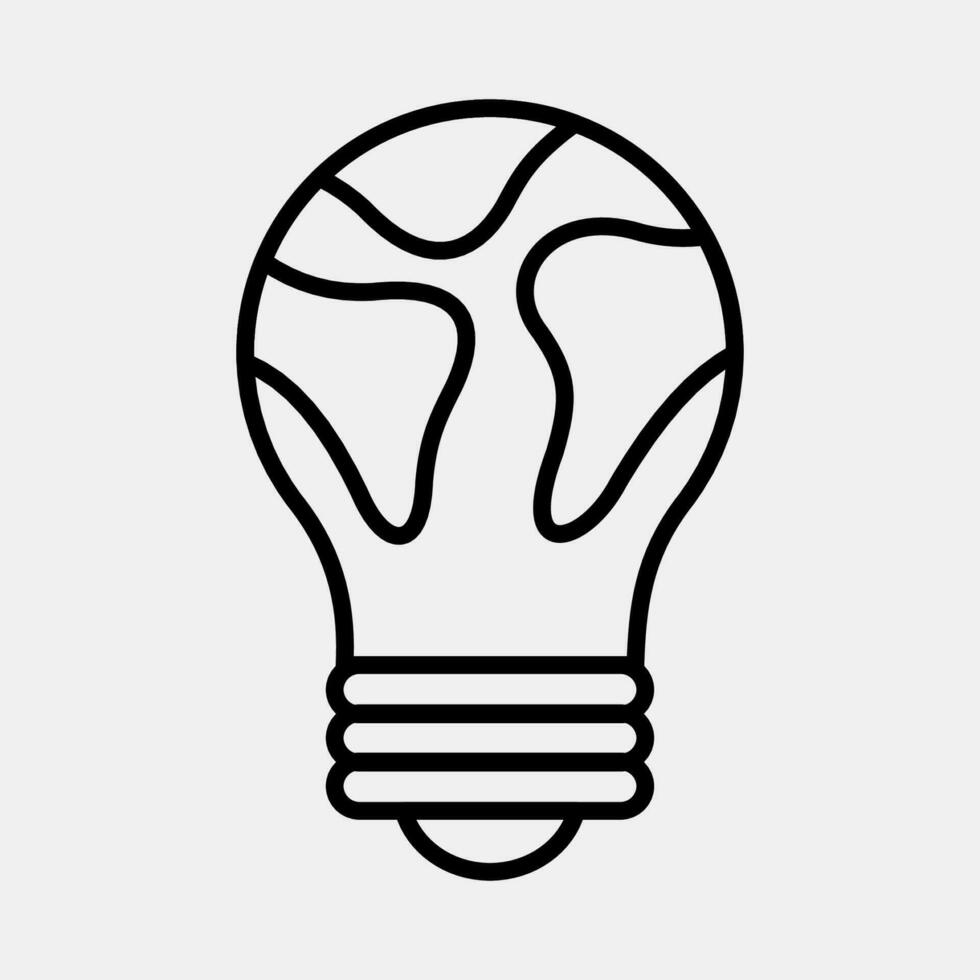 Icon earth shape bulb. Ecology and environment elements. Icons in line style. Good for prints, posters, logo, infographics, etc. vector