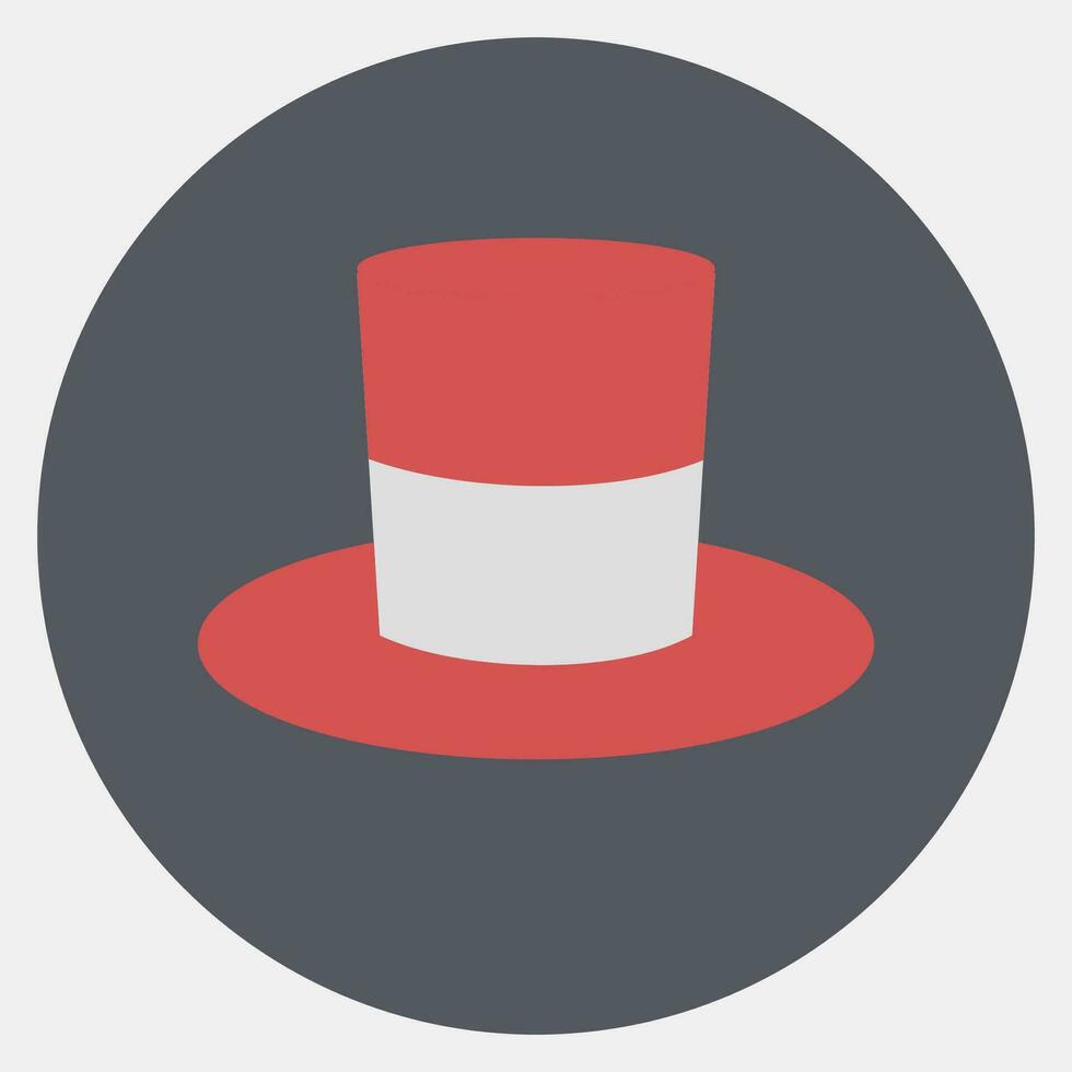Icon hat. Indonesian independence day celebration elements. Icons in color mate style. Good for prints, posters, etc. vector