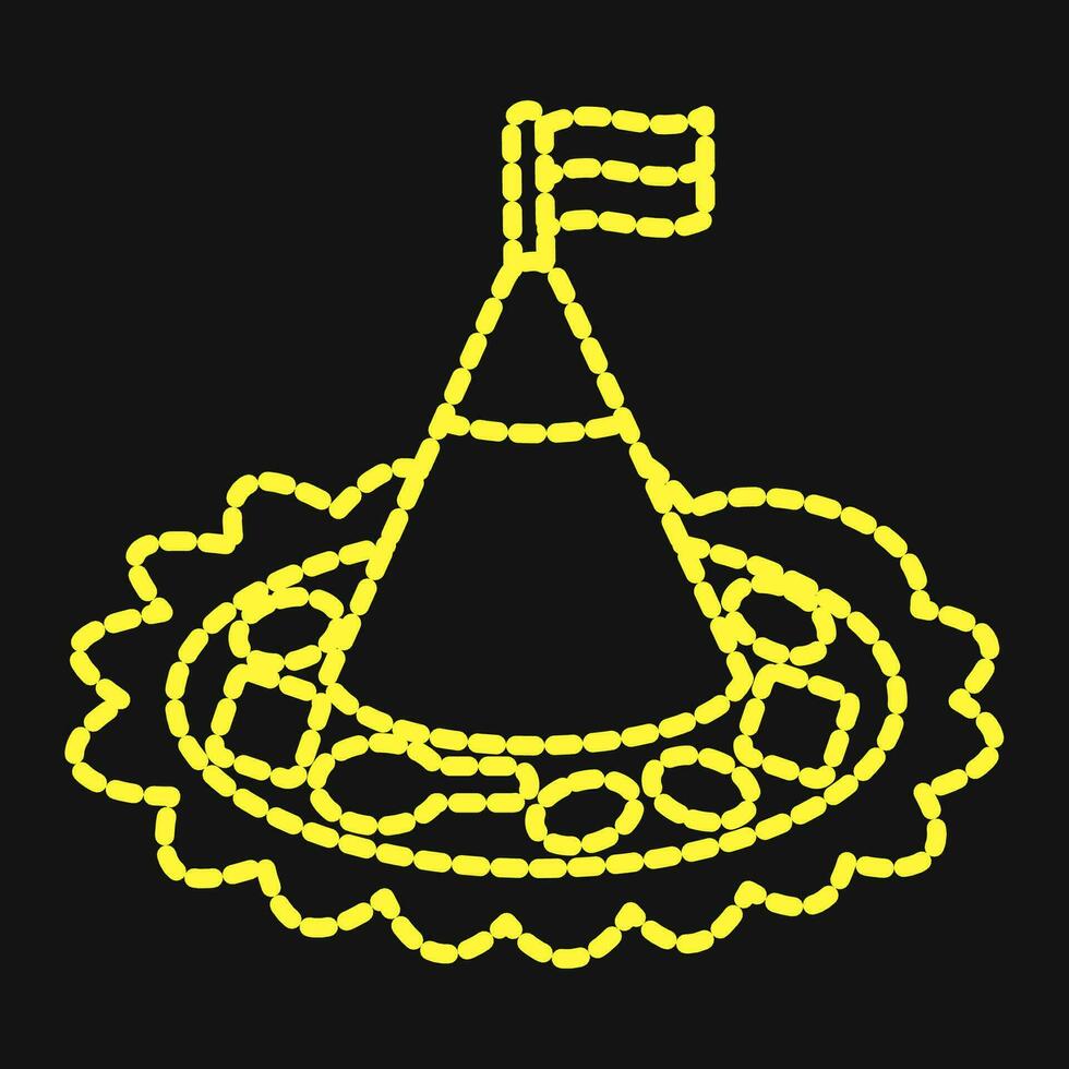 Icon cone shaped rice. Indonesian independence day celebration elements. Icons in dotted style. Good for prints, posters, etc. vector