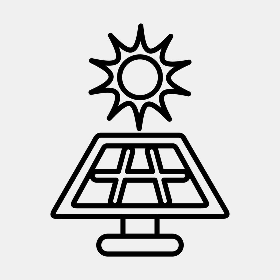 Icon solar energy panel. Ecology and environment elements. Icons in line style. Good for prints, posters, logo, infographics, etc. vector