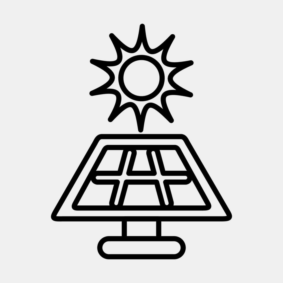 Icon solar energy panel. Ecology and environment elements. Icons in line style. Good for prints, posters, logo, infographics, etc. vector