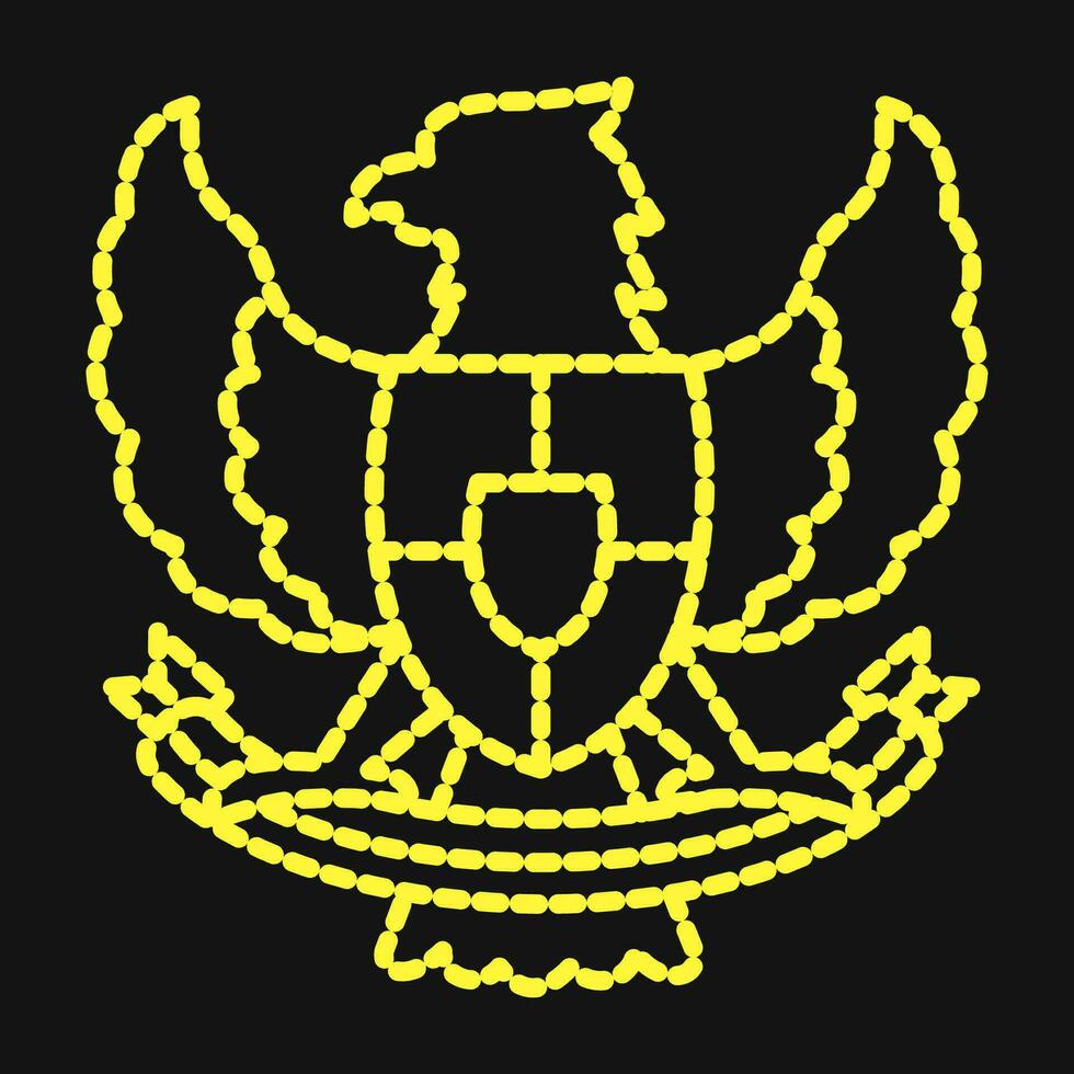 Icon eagle symbol. Indonesian independence day celebration elements. Icons in dotted style. Good for prints, posters, etc. vector