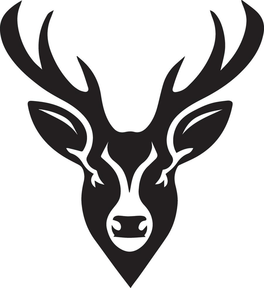 Deer Face Vector silhouette illustration black color