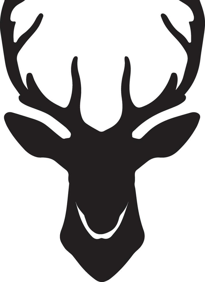 Deer Face Vector silhouette illustration black color