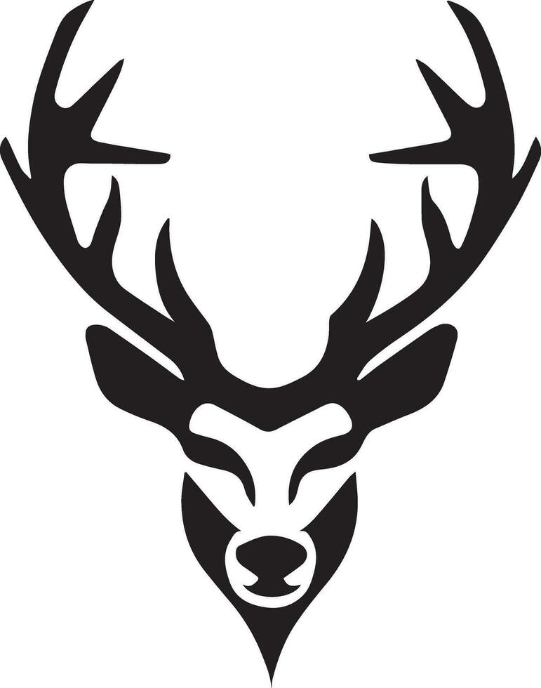 Deer Face Vector silhouette illustration black color