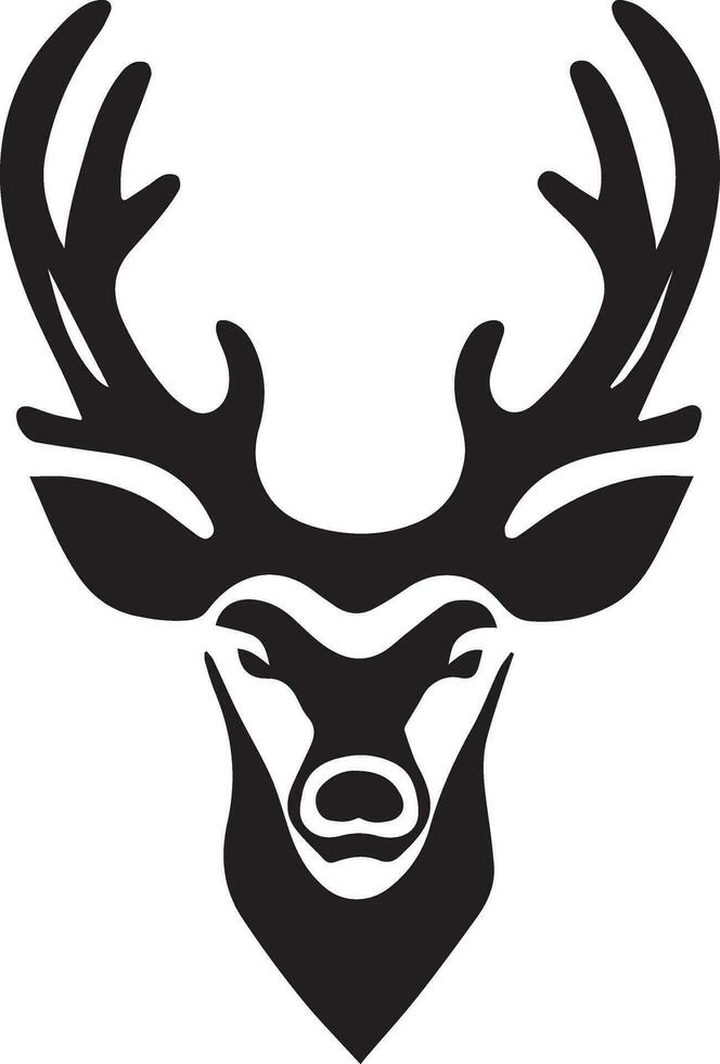 Deer Face Vector silhouette illustration black color