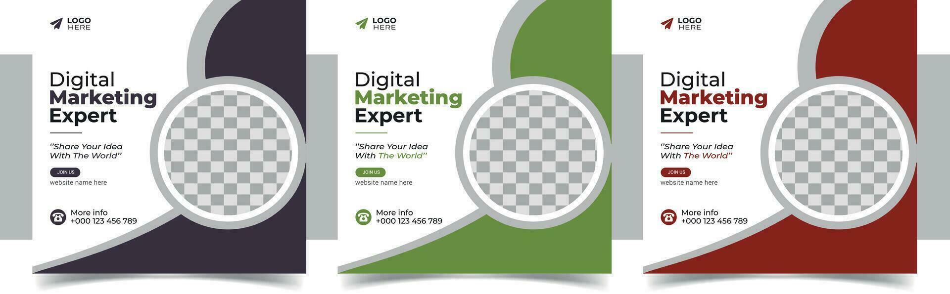 Digital business marketing banner for social media post template vector