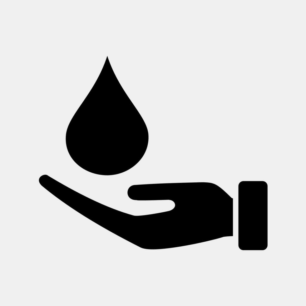 Icon water care. Ecology and environment elements. Icons in glyph style. Good for prints, posters, logo, infographics, etc. vector