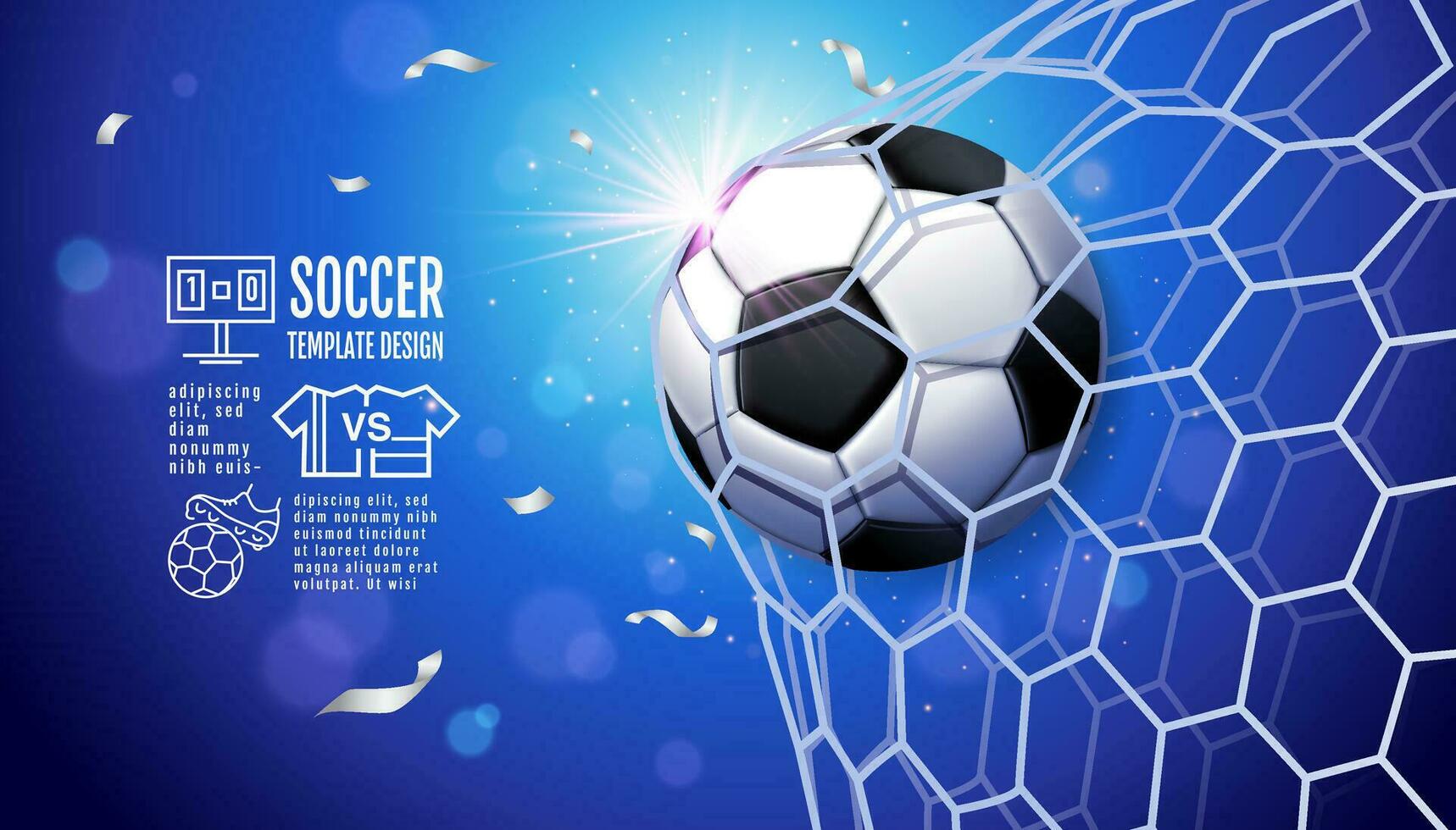 Soccer Template design , Football banner, Sport layout design, Blue Theme, vector